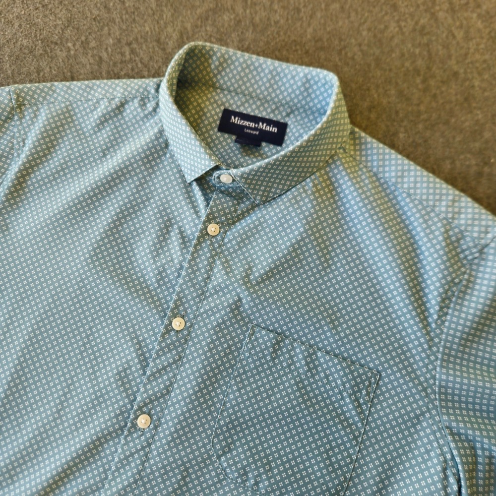 Mizzen+Main Leeward Clover Shirt Large Classic Wrinkle-Resistant Preppy Stretch